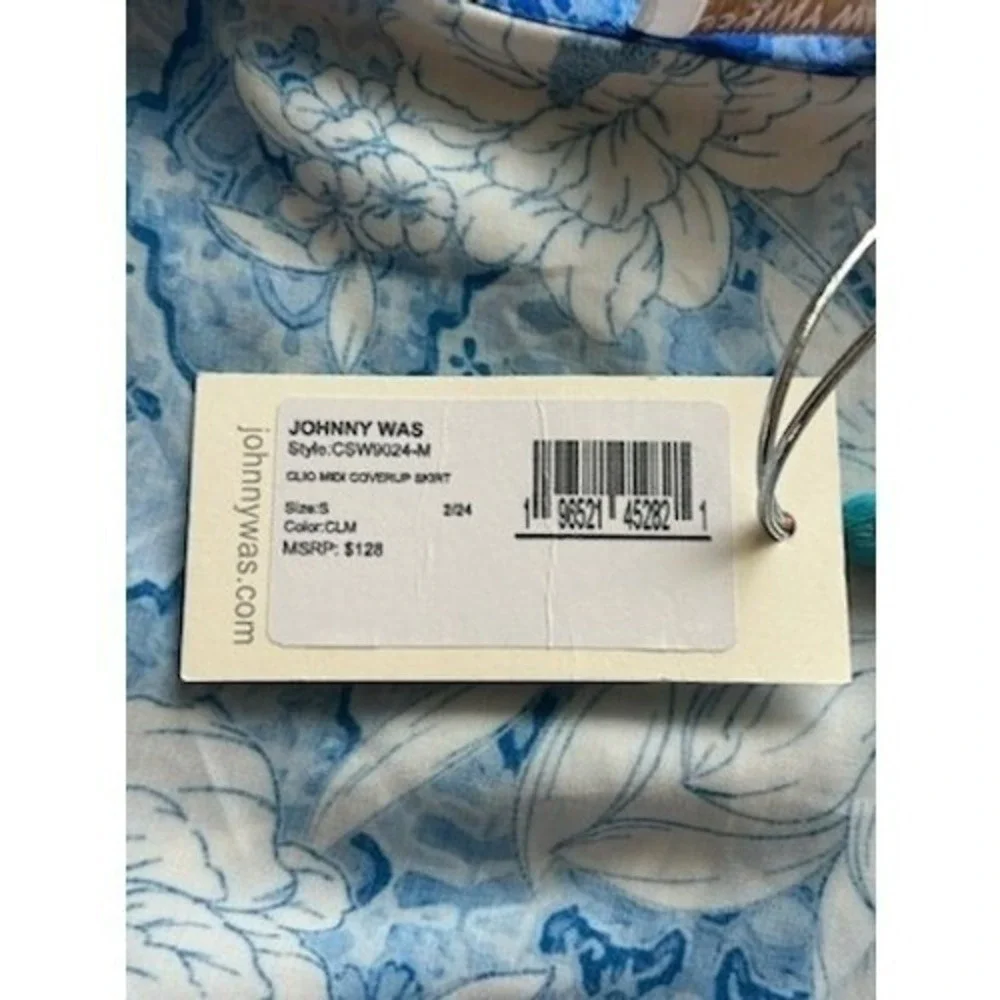 NEW Johnny Was California Clio Cover Up Skirt Women's Size Small Blue‎ Floral